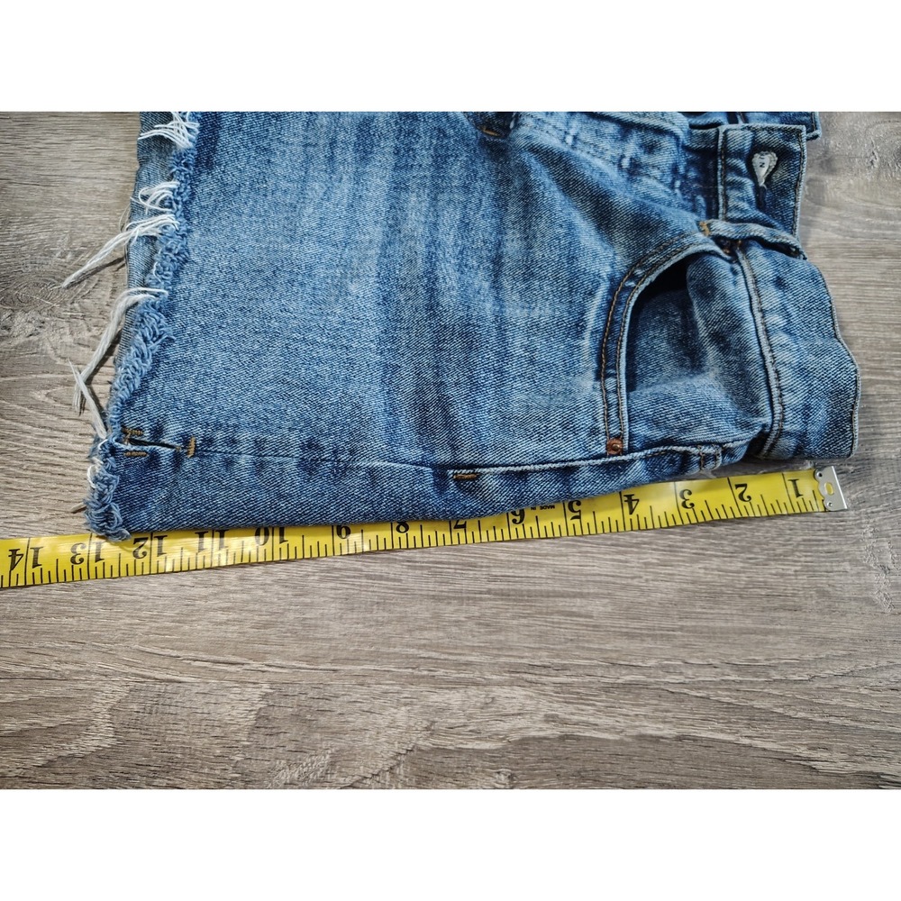 PacSun High Rise Icon Short Size 26 Raw Hem Embroidered Pocket‎ Button Fly - Picture 9 of 12